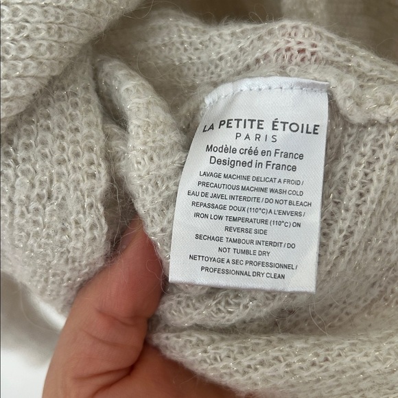 La petite etoile edwige low back sweater size M metallic shiny french Parisian - Picture 6 of 9